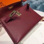 Hermes Mini Kelly Burgundy For Women Gold Toned Hardware 7.5in/19cm