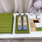 Gucci Women's Mid-Heel Ballet Flat With Horsebit Jade Green For Women GG