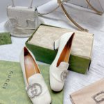 Gucci Women's Mid-Heel Pump With GG Logo White For Women GG