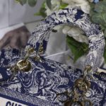 Christian Dior Medium Lady D-Lite Bag Blue, For Women, Women’s Handbags 24cm/9.5in CD M0565ORGO_M928