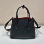 Prada Double Saffiano Mini Bag Black For Women, Women's Bags 9.8in/25cm 1BG443_2A4A_F0LJ4_V_XOO