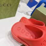 Gucci Women's Platform Perforated G Sandal Red For Women GG