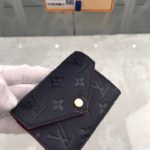 Louis Vuitton Victorine Wallet Monogram Empreinte Navy Blue/ Red For Women, Women's Wallets 4.7in/12cm LV M64577