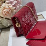 Christian Dior Lady Dior Pouch Red, For Women, Women’s Handbags 8.5in/21.5cm CD S0204OVRB_M323