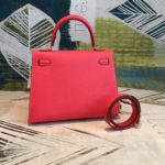 Hermes Kelly Red For Women Gold Toned Hardware 10in/25cm