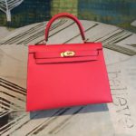 Hermes Kelly Red For Women Gold Toned Hardware 10in/25cm