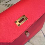 Hermes Kelly Red For Women Gold Toned Hardware 10in/25cm