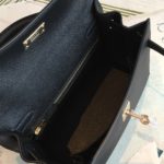 Hermes Kelly Black For Women Gold Toned Hardware 10in/25cm