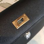 Hermes Kelly Black For Women Gold Toned Hardware 10in/25cm