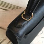 Hermes Kelly Black For Women Gold Toned Hardware 10in/25cm