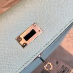 Hermes Kelly Light Blue For Women Silver Toned Hardware 10in/25cm