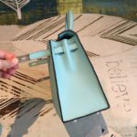 Hermes Kelly Light Blue For Women Silver Toned Hardware 10in/25cm