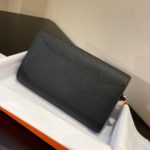 Hermes Constance Togo Long Wallet  21cm/8.3in Silver Toned Hardware For Women Black