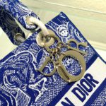 Christian Dior Medium Lady D-Lite Bag Blue, For Women, Women’s Handbags 24cm/9.5in CD M0565OROC_M808