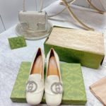 Gucci Women's Mid-Heel Pump With GG Logo White For Women GG