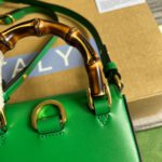 Gucci Bamboo Mini Handbag Green For Women, Women's Bags 6.2in/16cm GG
