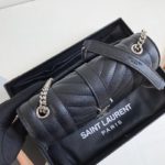 Saint Laurent Envelope Small Bag In Mix Matelassé Grain De Poudre Black For Women 8.2in/21cm YSL 600195BOW921000