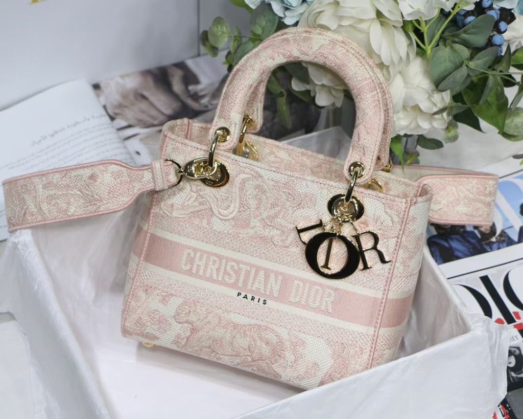 Christian Dior Medium Lady D-Lite Bag Pink, For Women, Women’s Handbags 24cm/9.5in CD M0565OTDT_M912