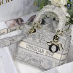 Christian Dior Medium Lady D-Lite Bag Grey, For Women, Women’s Handbags 24cm/9.5in CD