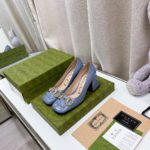 Gucci Women's Mid-Heel Ballet Flat With Horsebit Jade Green For Women GG