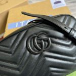 Gucci Marmont Matelasse Shoulder Bag Black For Women, Women's Bags 9.5in/24cm GG