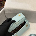 Dolce & Gabbana Small Sicily Bag In Dauphine Azure For Women 7.5in/19cm DG