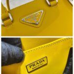 Prada Small Brushed Tote Yellow For Women, Women's Bags 6.9in/18cm 1BA331_ZO6_F0ZNZ_V_OOO