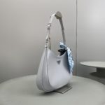 Prada Cleo Brushed Shoulder Bag Jade Green For Women, Women's Bags 11.8in/30cm