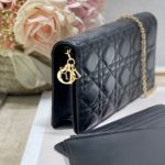 Christian Dior Lady Dior Pouch Black, For Women, Women’s Handbags 8.5in/21.5cm CD S0204SLOI_M989