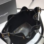 Saint Laurent All-Over Monogram Bucket Bag Black For Women 10.5in/27cm YSL 