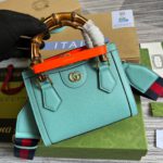 Gucci Diana Mini Tote Bag Light Blue For Women, Women's Bags 7.9in/20cm GG ‎702732 U3ZDT 4377