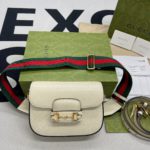 Gucci Horsebit 1955 Mini Bag White For Women, Women's Bags 8in/21cm GG 658574 18YSG 9068