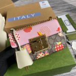 Gucci Padlock Small Gucci Strawberry Shoulder Bag Beige For Women, Women's Bags 7.9in/20cm GG
