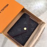 Louis Vuitton Victorine Wallet Monogram Empreinte Navy Blue/ Red For Women, Women's Wallets 4.7in/12cm LV M64577