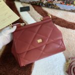 Dolce & Gabbana Medium Sicily Bag In Quilted Burgundy For Women 10.2in/26cm DG 