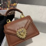 Dolce & Gabbana Small Devotion Bag In Plain Brown For Women 7.5in/19cm DG