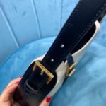 Saint Laurent Le Fermoir Hobo Bag White/Black For Women 9.5in/24cm YSL 