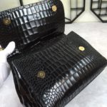 Dolce & Gabbana Medium Sicily Bag In Foiled Crocodile-Print Black For Women 10.2in/26cm DG