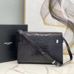 Saint Laurent Manhattan Shoulder Bag In-Shiny Black For Women 11.4in/29cm YSL 579271DND0J1000