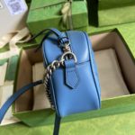 Gucci Marmont Matelasse Shoulder Bag Blue For Women, Women's Bags 9.5in/24cm GG 634936 UM8BF 4340