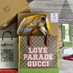 Gucci Love Parade Gucci Tote Bag Yellow For Women, Women's Bags 12.2in/31cm GG