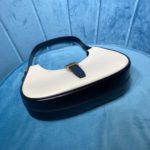 Saint Laurent Le Fermoir Hobo Bag White/Black For Women 9.5in/24cm YSL 