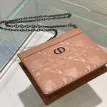 Christian Dior Caro Zipped Pouch With Chain Pink, For Women, Women’s Handbags 7.5in/19cm CD
