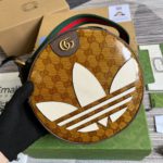 Gucci x Adidas Ophidia Small Shoulder Bag Brown For Women, Women's Bags 8.6in/22cm GG 702640 UVSKT 7268