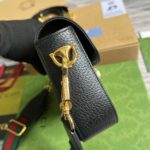 Gucci x Adidas Horsebit 1955 Mini Bag Black For Women, Women's Bags 8.1in/21cm GG 658574 U3ZDG 8726
