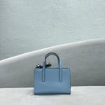 Prada Re-Edition 1995 Brushed Mini Handbag Blue For Women, Women's Bags 8.6in/22cm