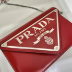 Prada Brushed Shoulder Bag Red For Women, Women's Bags 6.7in/17cm 1BH189_ZO6_F02SB_V_5KO