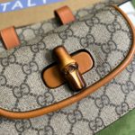 Gucci Bamboo 1947 Jumbo GG Small Top Handle Bag Brown For Women, Women's Bags 8.3in/21cm GG