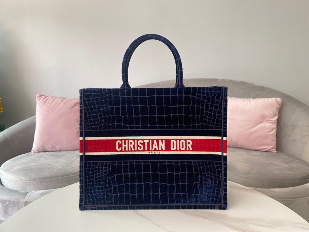Christian Dior Large Dior Book Tote Red Blue, For Women, Women’s Handbags 16.5in/42cm CD