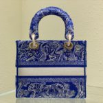 Christian Dior Medium Lady D-Lite Bag Blue, For Women, Women’s Handbags 24cm/9.5in CD M0565OROC_M808